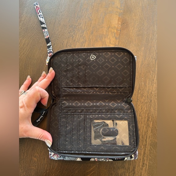 Vera Bradley NWOT wallet crossbody purse floral pink purple white oranate blooms - Picture 7 of 8